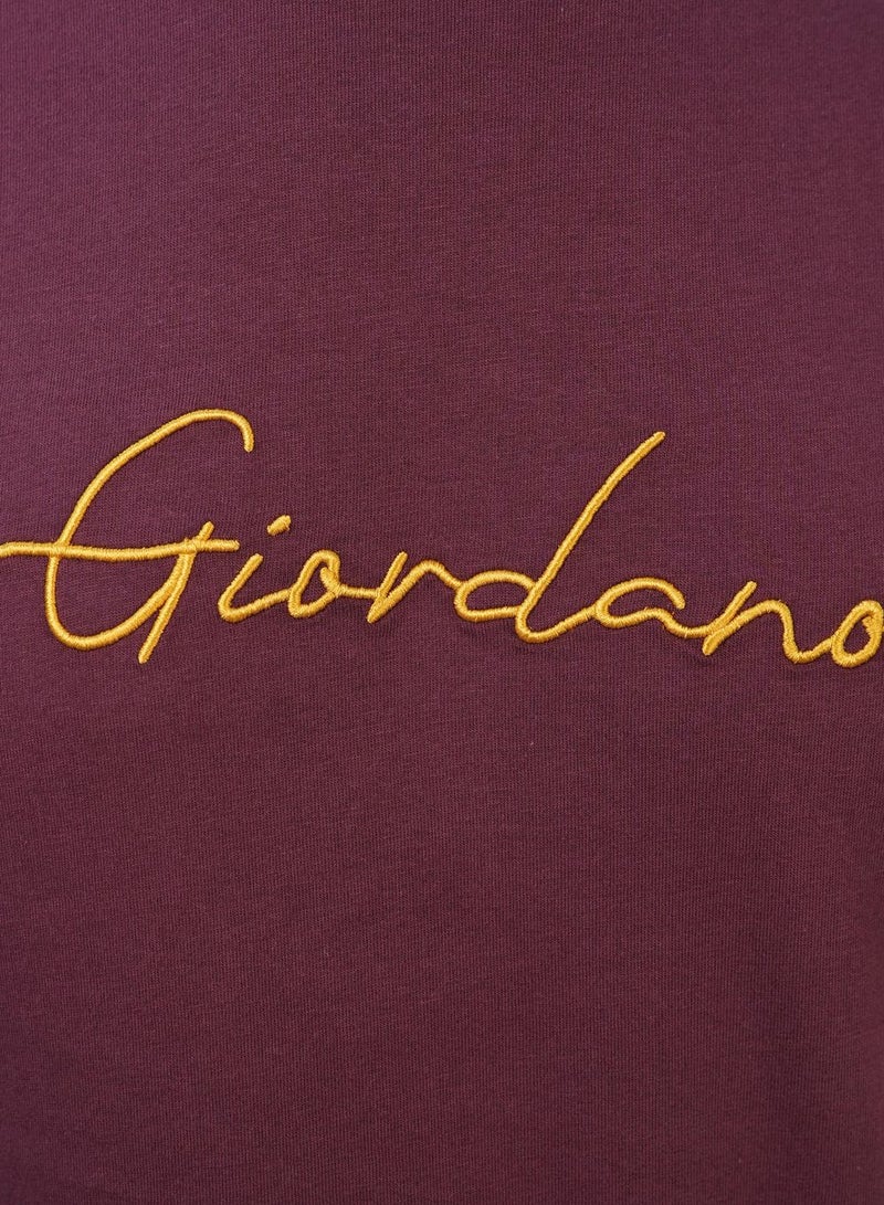 GIORDANO Men's Slim Fit Cotton Signature Print Tee - Image 3